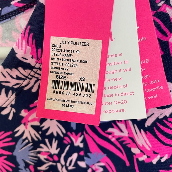 NWT Lilly Pulitzer UPF 50+ Sophie Ruffle Dress. XS - Picture 5 of 8